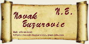 Novak Buzurović vizit kartica